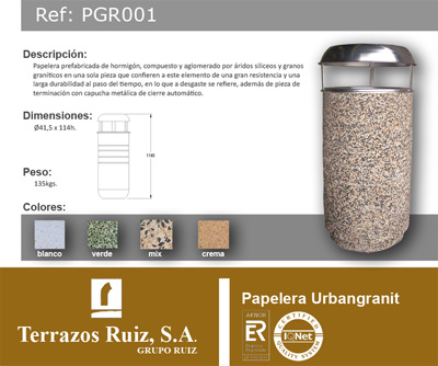 REF: PGR001 Papelera capucha metálica
